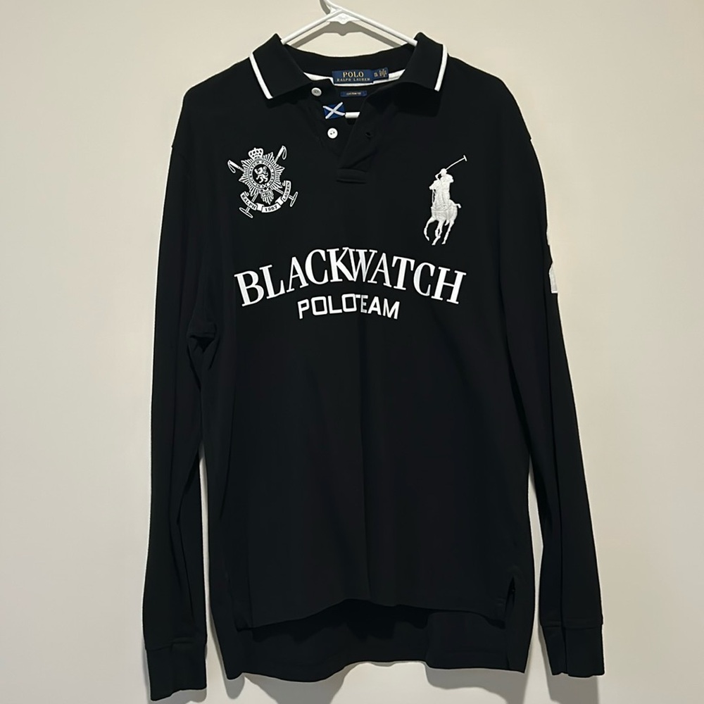 Men’s Blackwatch Polo Team long sleeve polo shirt by POLO Ralph Lauren
